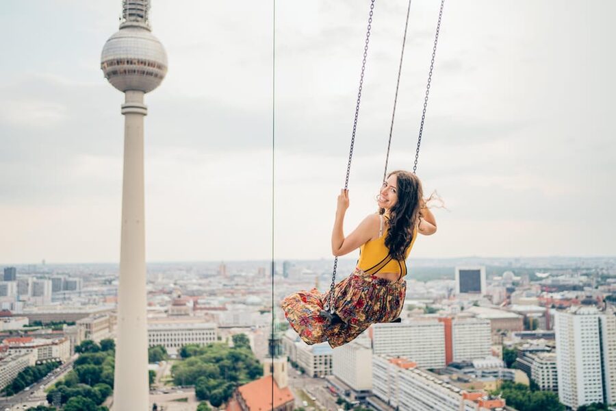 Berlin: Highest Swing in Europe - The safety briefing and harness setup